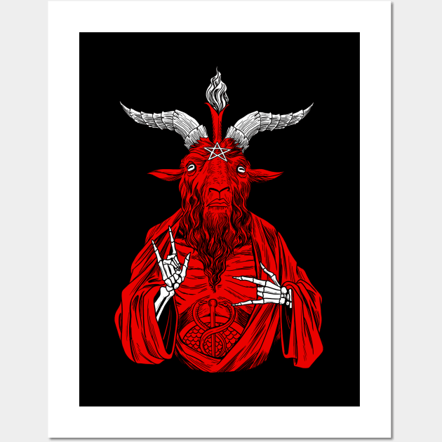 AntiChrist loves Baphomet goat Pagan Heretic 666 Wall Art by Juandamurai